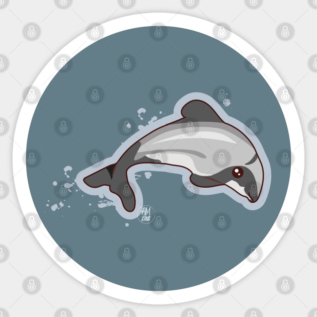 New Zealand Marine Animals - Maui Dolphin Sticker by 4amStudio